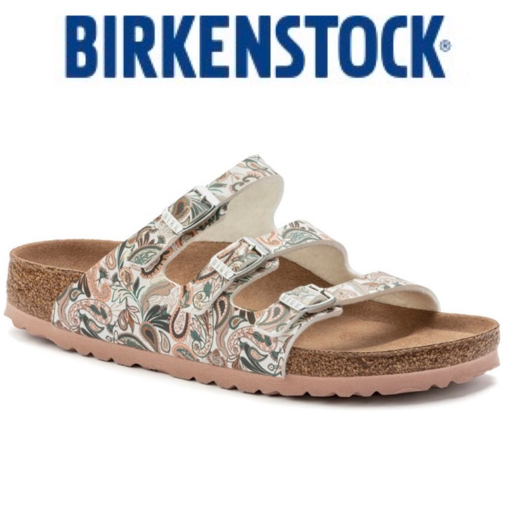 New🔥 Birkenstock Florida Birko-Flor Paisley Light Rose.women.size:39/250/L8